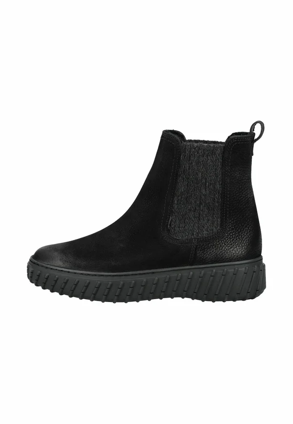 Stiefelette - grained nubuk black