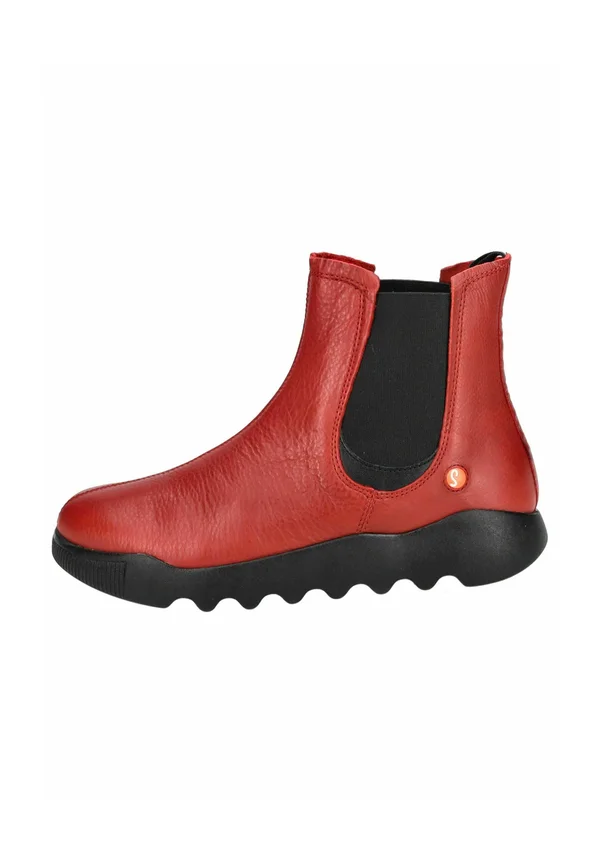 Stiefelette - red w black elastic