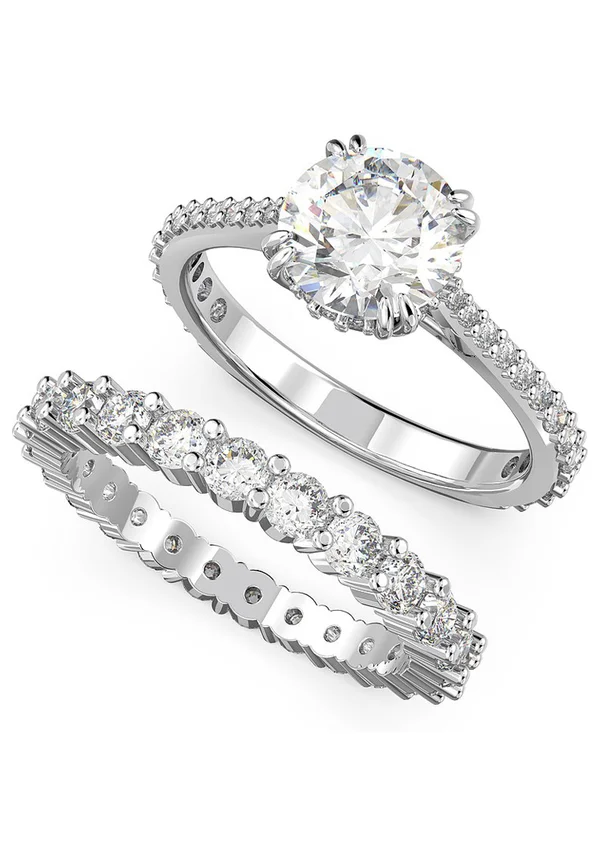 STILLA ROUND CUT 2 PACK - Ring - white/silver-coloured