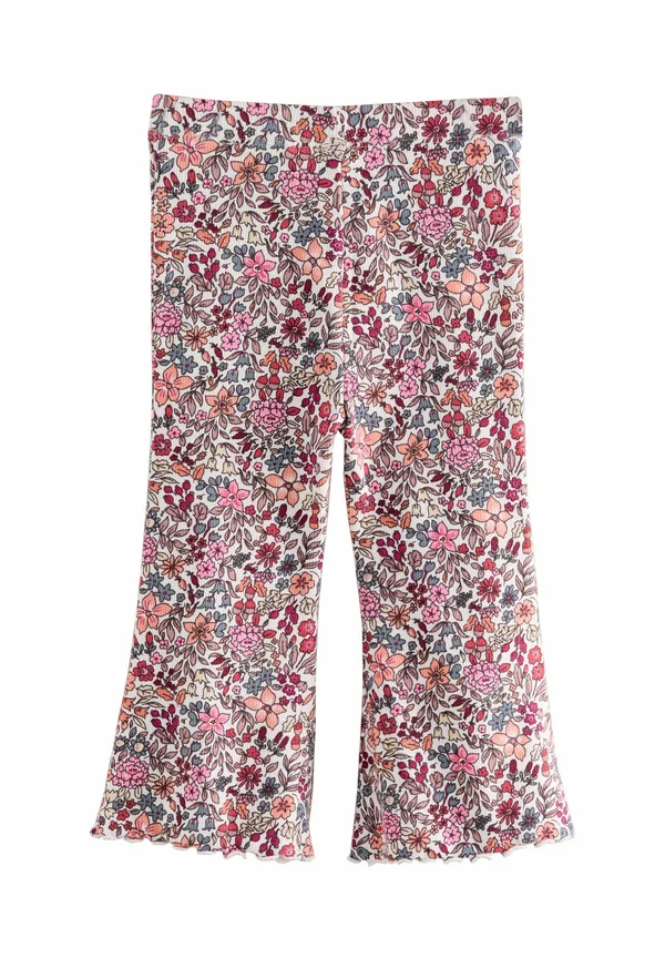 Stoffhose - ecru white ditsy floral