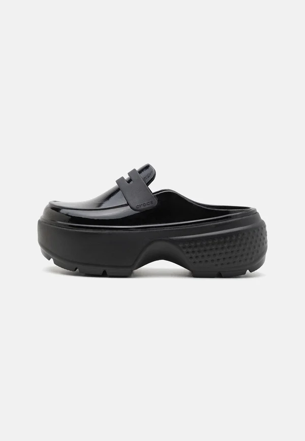 STOMP HIGH SHINE LOAFER UNISEX - Pantolette hoch - black