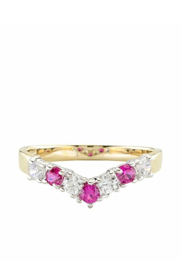 STONE SET WISHBONE - Ring - gold-coloured