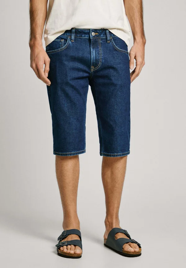 STRAIGHT CASH - Jeans Shorts - dark enzyme