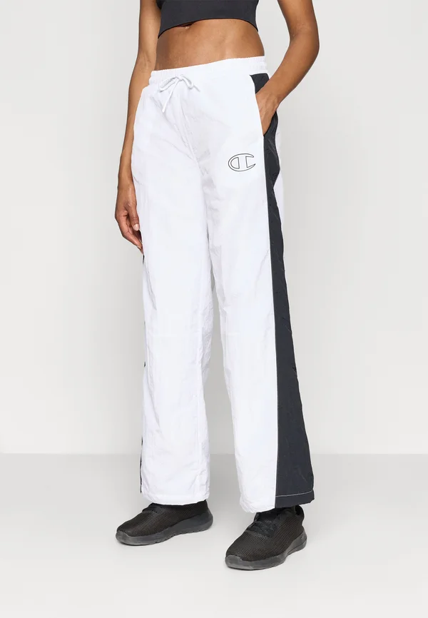 STRAIGHT HEM PANTS - Jogginghose - white/black