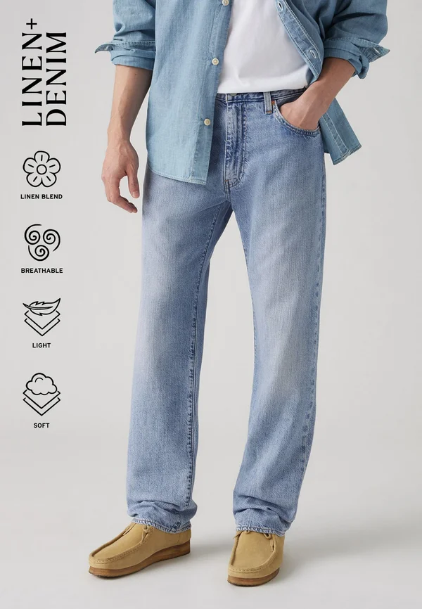 STRAIGHT  - Jeans Straight Leg - call me again ltwt linen+ denim