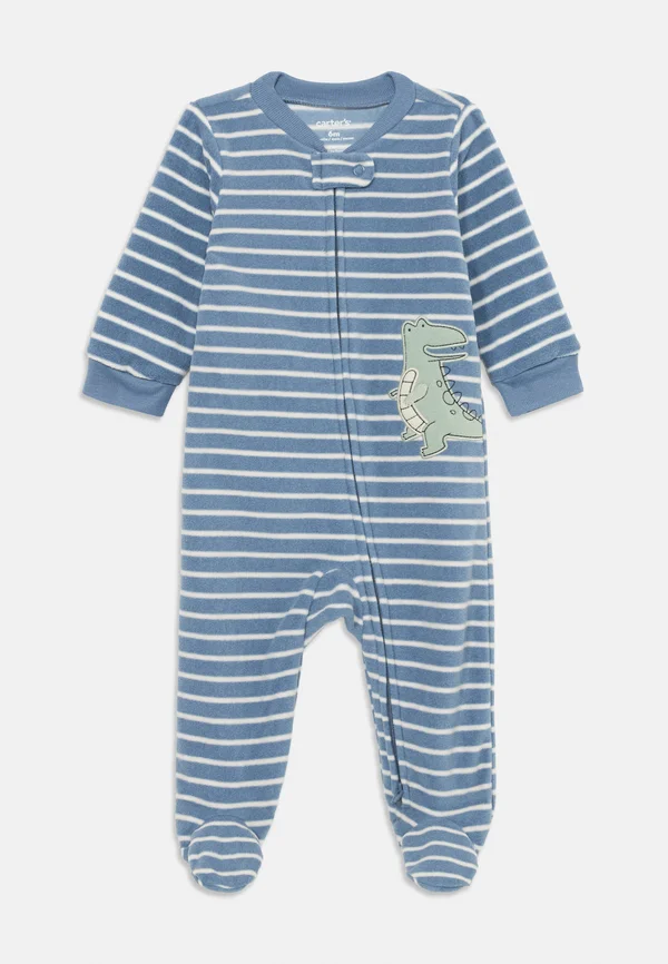 Strampler - blue/off white