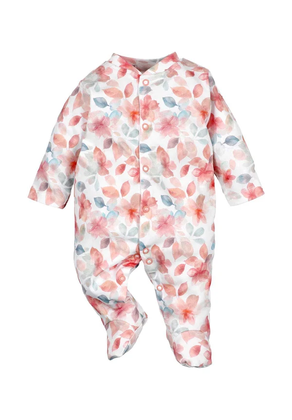 Strampler - grün weiß apricot