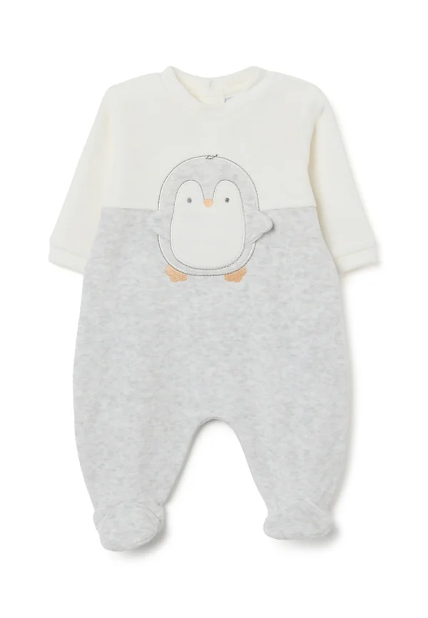 Strampler - white grey