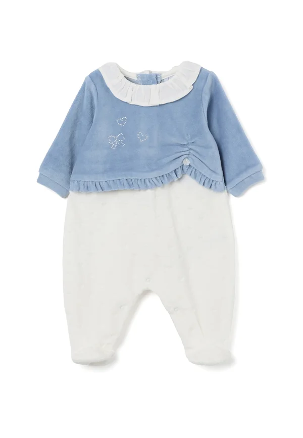 Strampler - white light blue