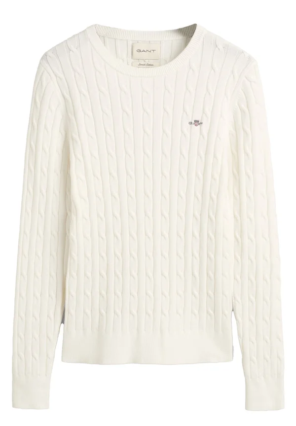STRETCH C NECK - Strickpullover - eggshell