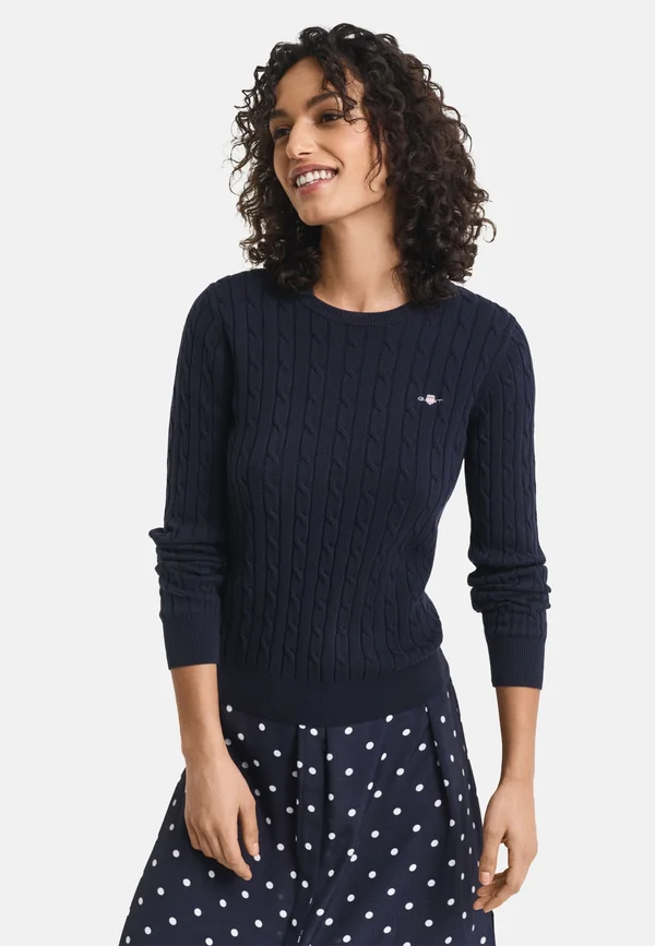 STRETCH C NECK - Strickpullover - evening blue