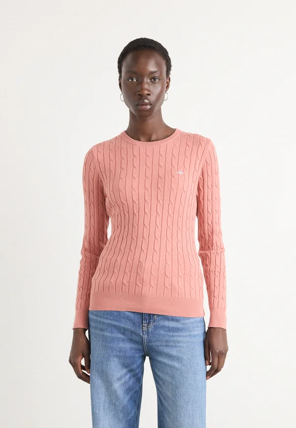 STRETCH C NECK - Strickpullover - faded brick
