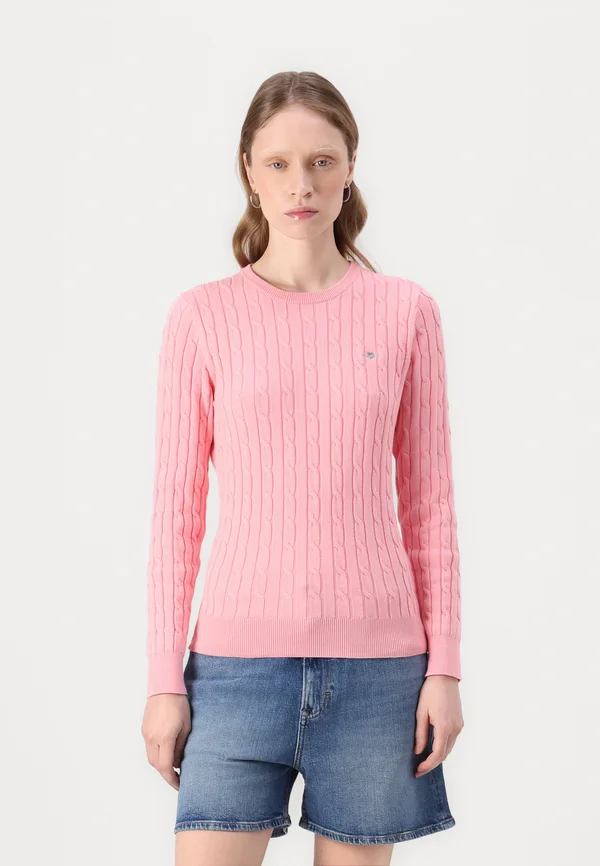 STRETCH C NECK - Strickpullover - geranium pink