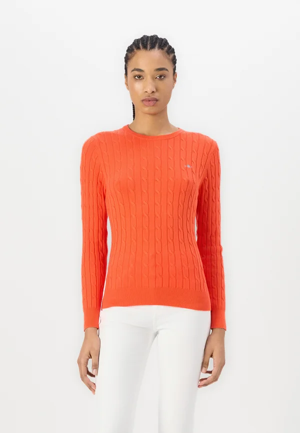 STRETCH C NECK - Strickpullover - orange rot