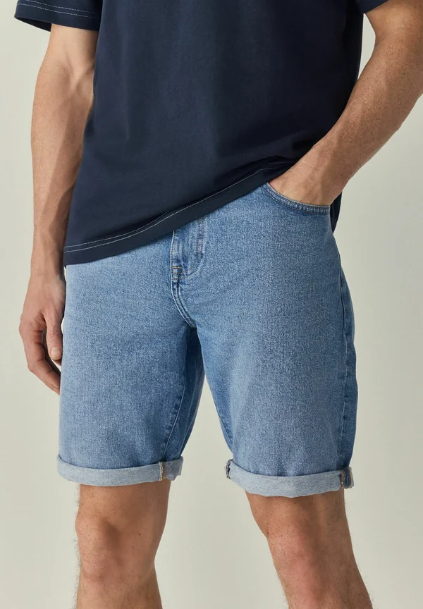 STRETCH - Jeans Shorts - light blue