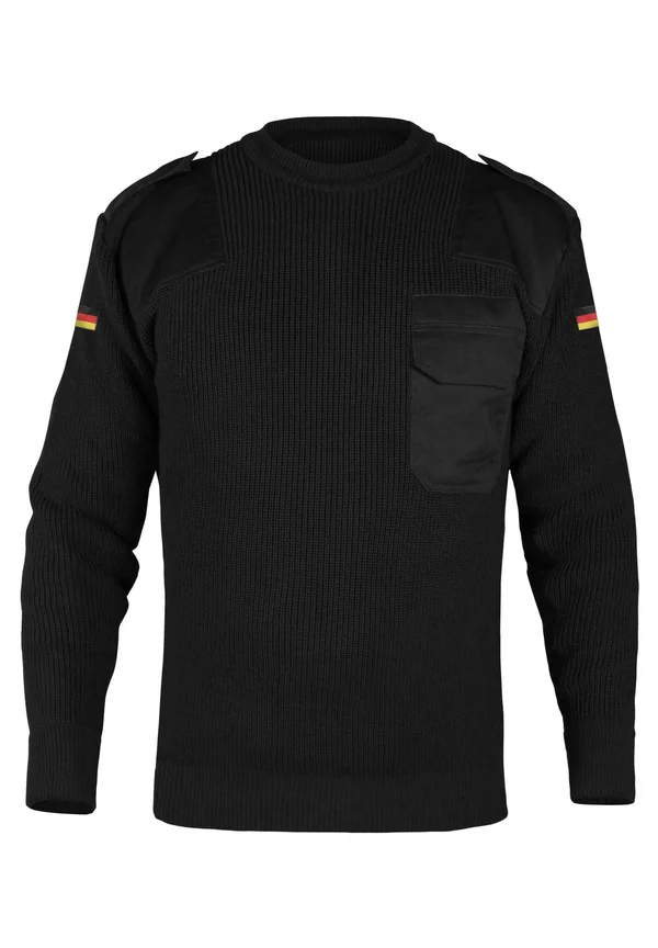 STRICK WINTER BUNDESWEHR PULLOVER MIT DEUTSCHLANDFAHNE - Strickpullover - schwarz
