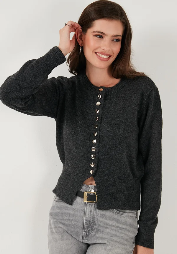 Strickjacke - anthracite