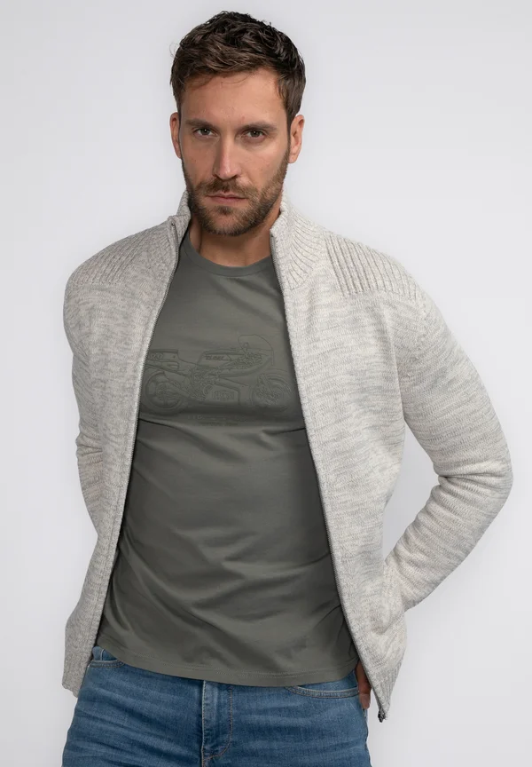 Strickjacke - antique white melee