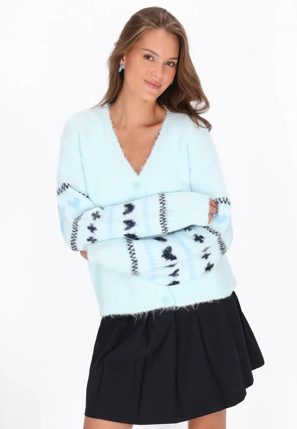 Strickjacke - aqua