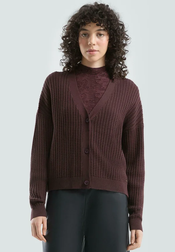 Strickjacke - aubergine