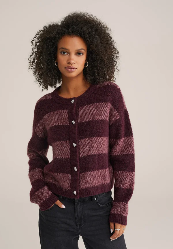 Strickjacke - aubergine