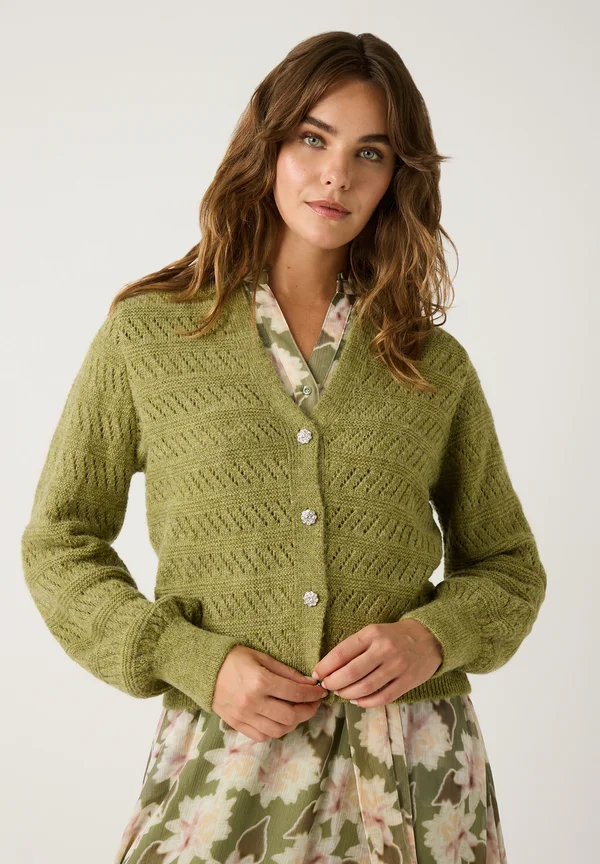 Strickjacke - autumn green