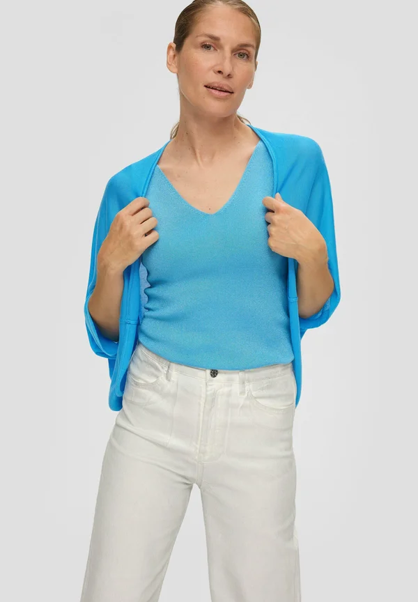 Strickjacke - azurblau