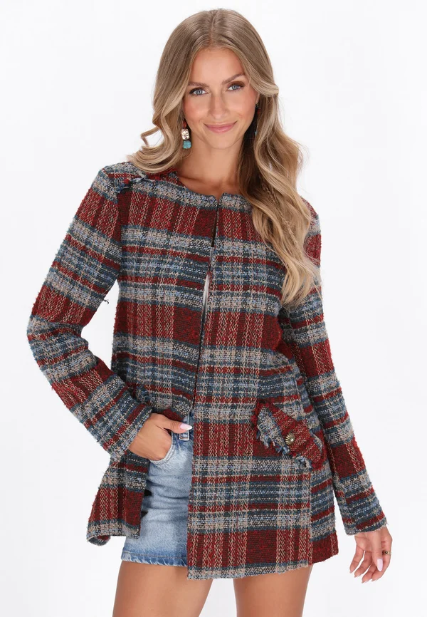 Strickjacke - beige blue