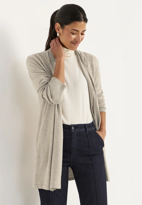 Strickjacke - beige melange