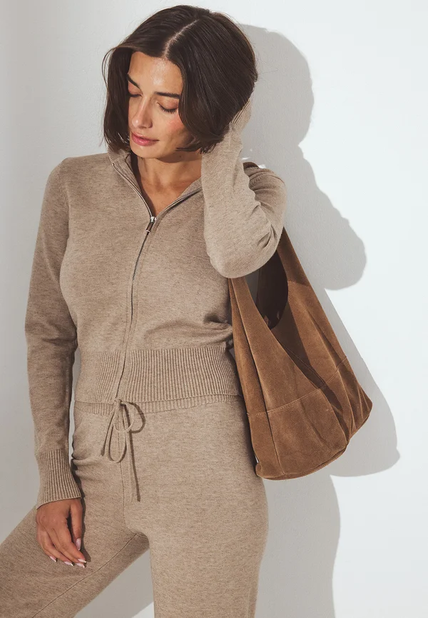 Strickjacke - beige melange