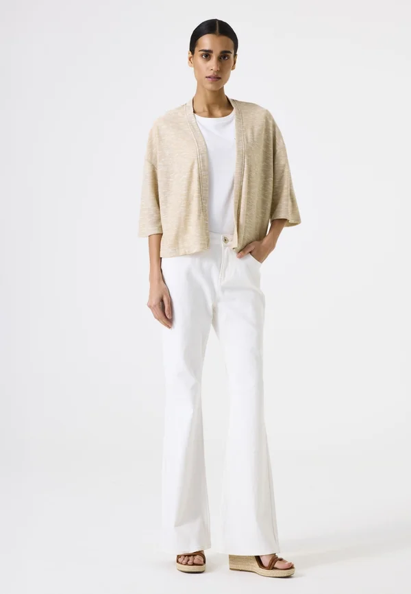 Strickjacke - beige stone