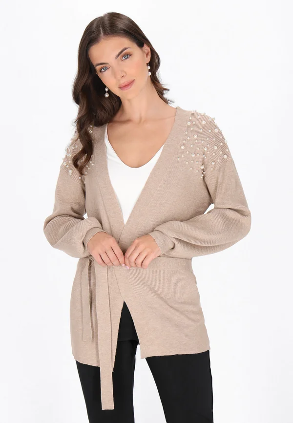 Strickjacke - beige