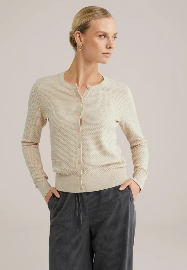 Strickjacke - beige