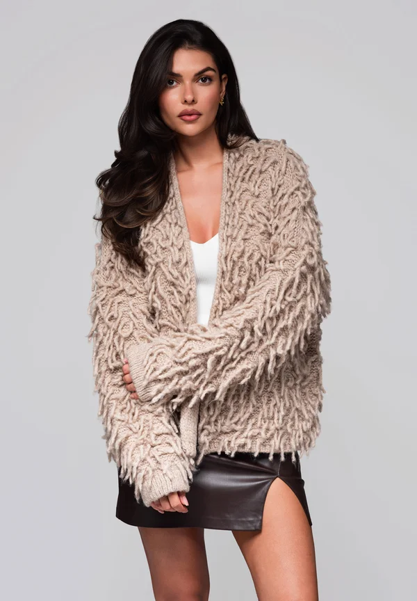 Strickjacke - beige