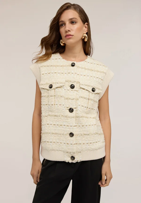Strickjacke - beige