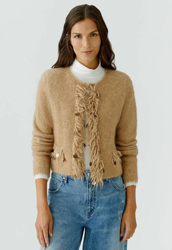 Strickjacke - beigemel