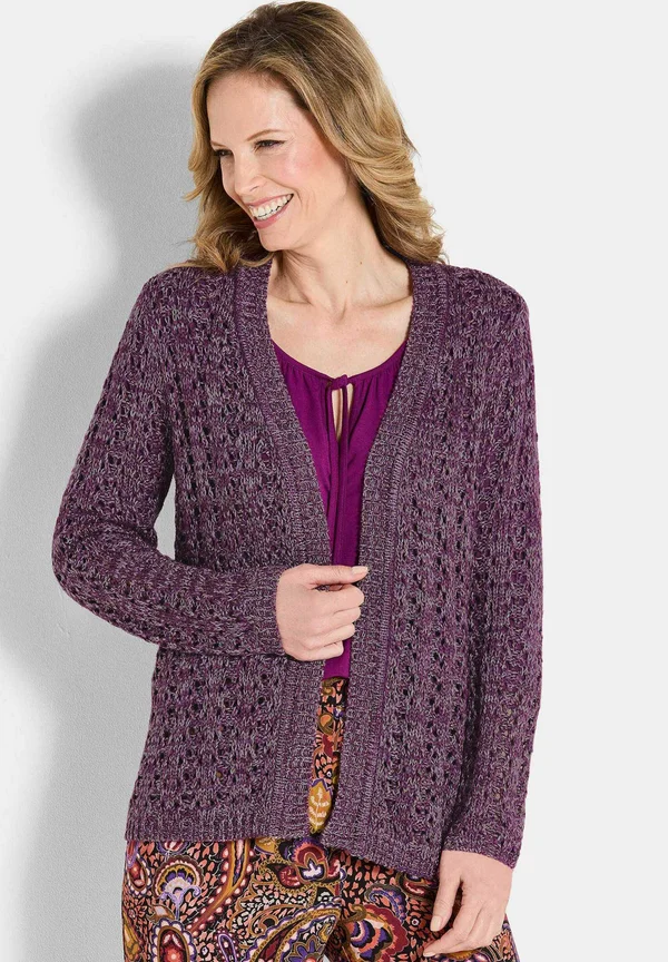Strickjacke - berry   patterned
