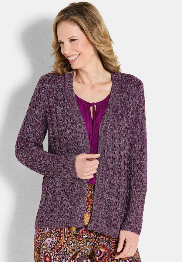Strickjacke - berry   patterned