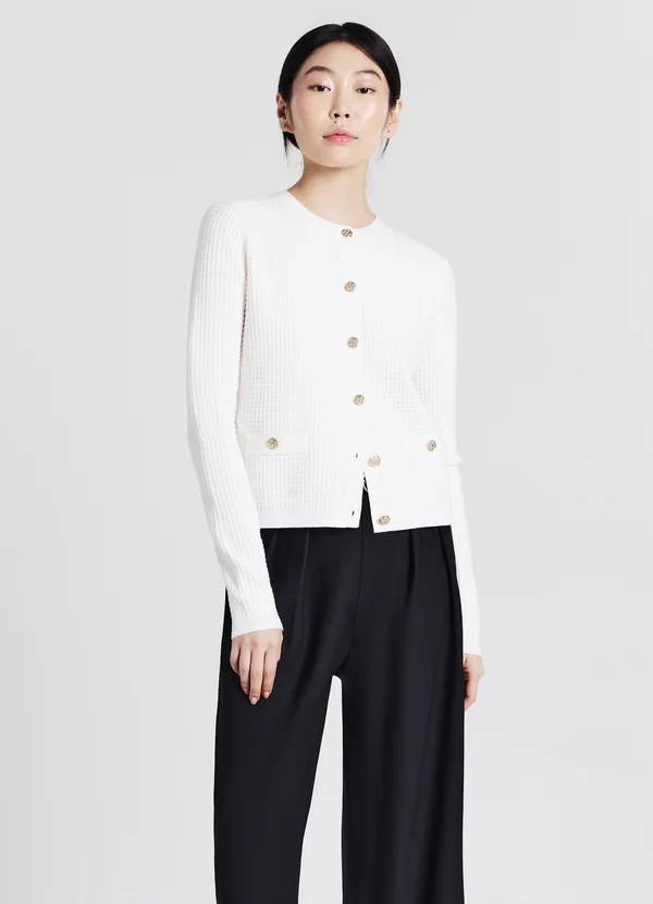 Strickjacke - bianco lana