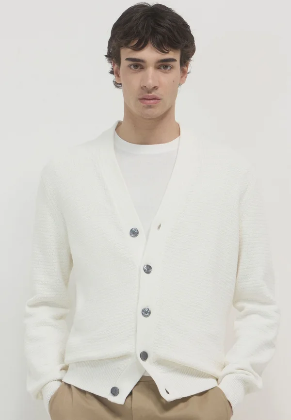 Strickjacke - bianco lana