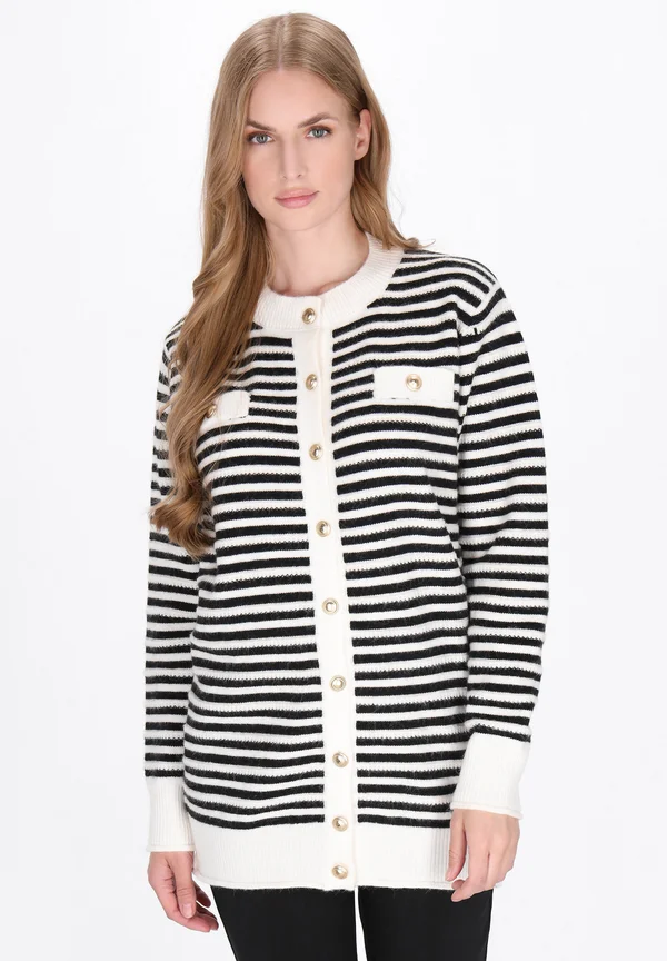 Strickjacke - black/offwhite