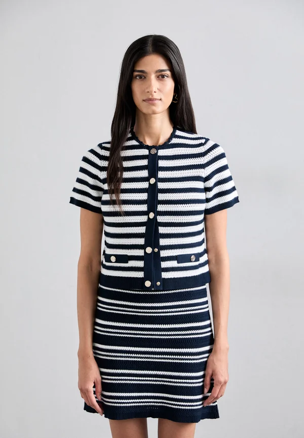 Strickjacke - blanc/marine