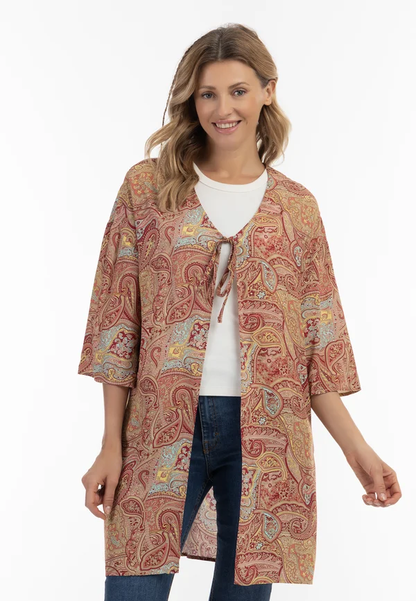 Strickjacke - bordeaux mehrfarbig