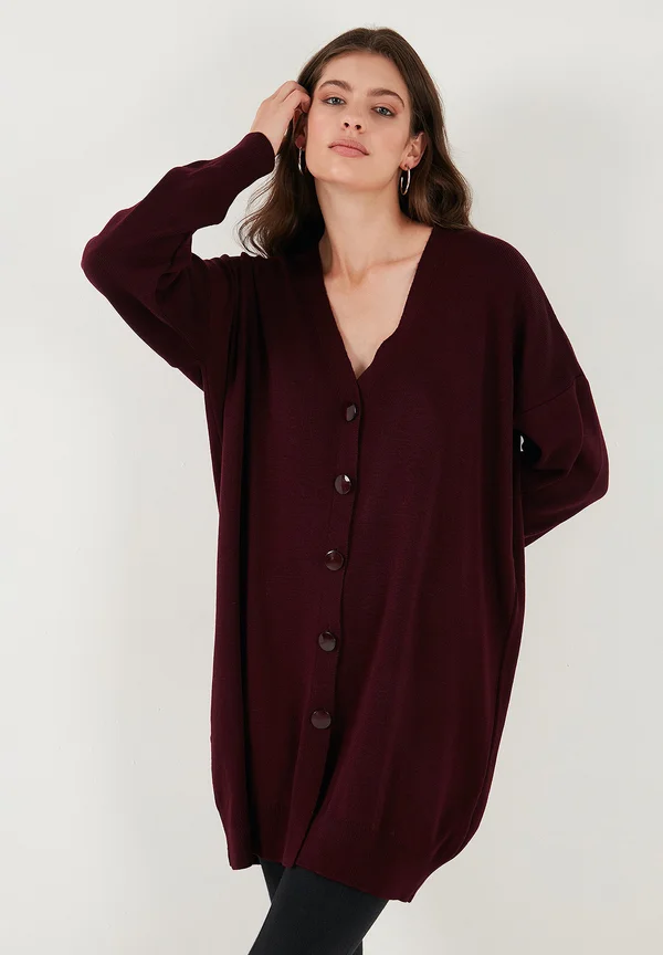 Strickjacke - bordeaux