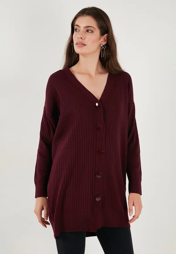 Strickjacke - bordeaux