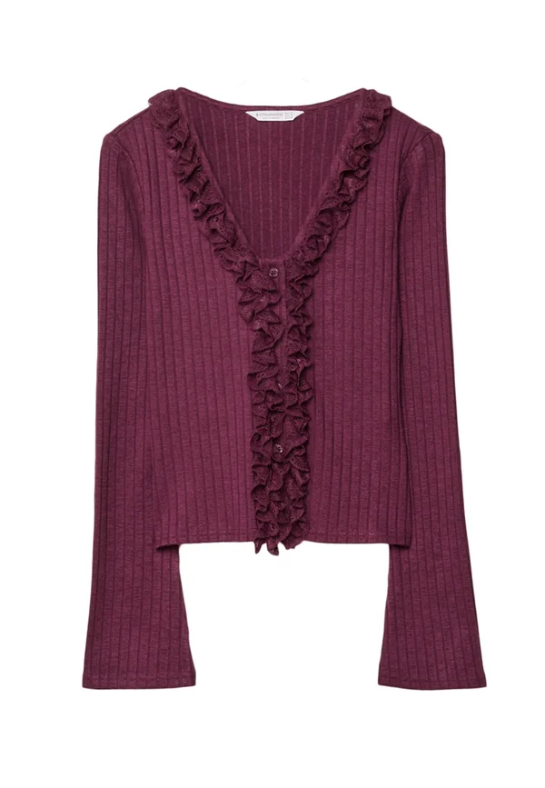 Strickjacke - bordeaux