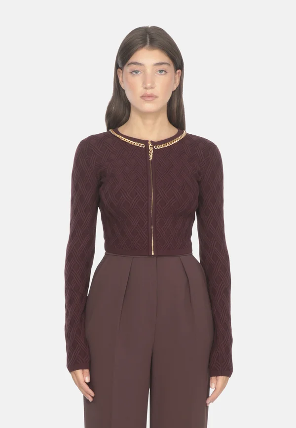 Strickjacke - bordeaux