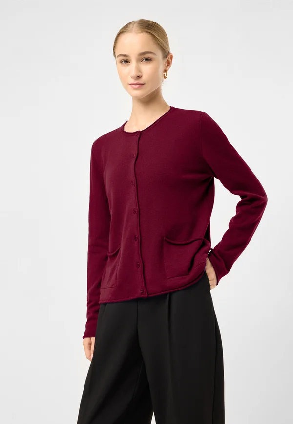 Strickjacke - bordeaux