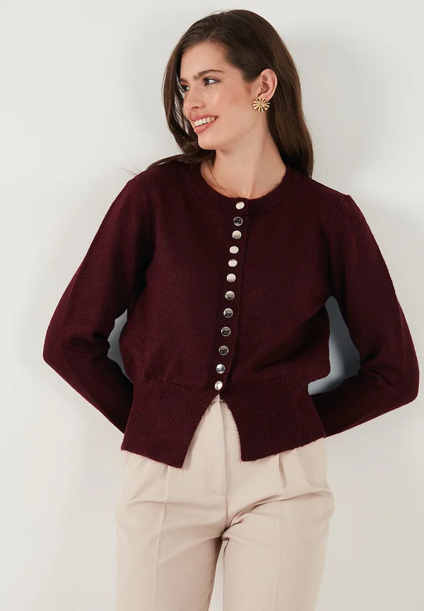 Strickjacke - bordeaux