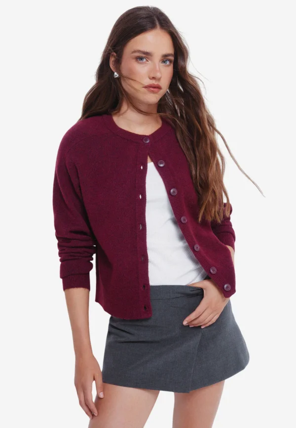 Strickjacke - bordeaux